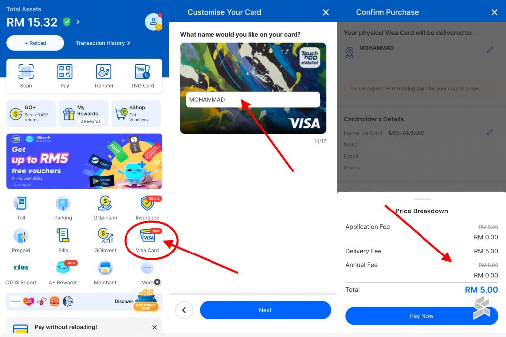 Kad Visa Touch N Go Ewallet Cara Mendaftar Tanpa Yuran Tahunan Pertama