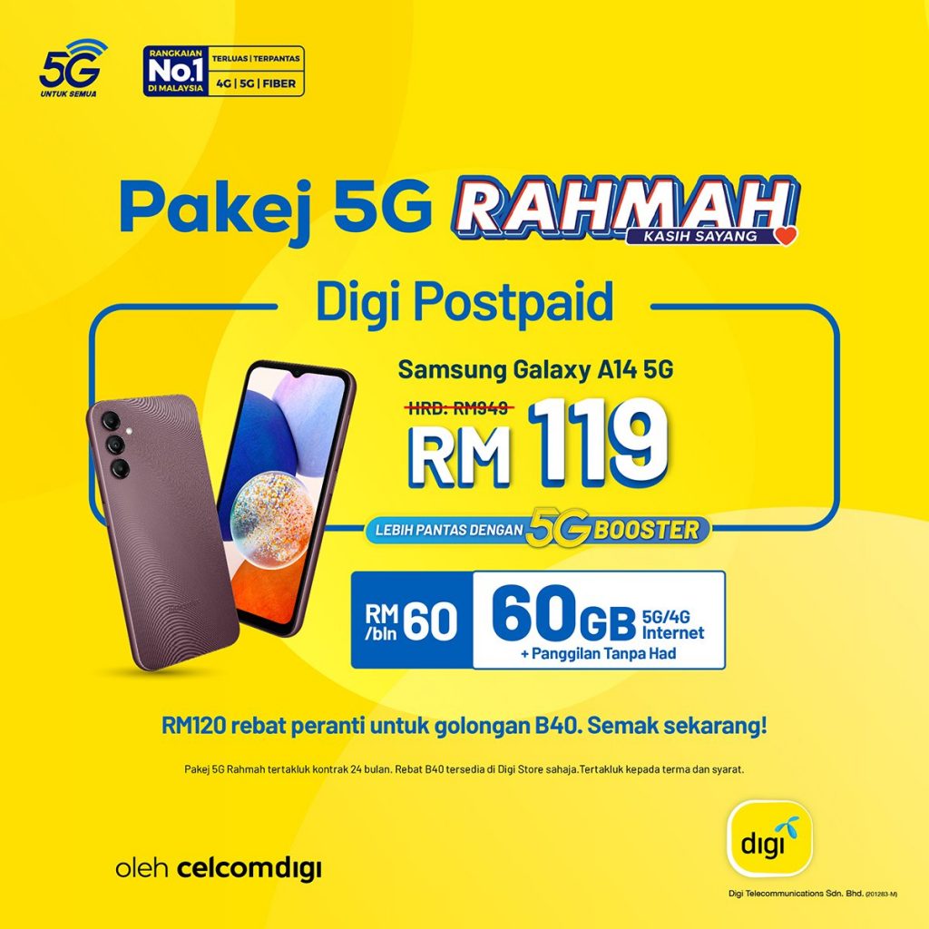 Pakej G Rahmah Pelan Digi Paling Asas Dengan Data Gb Tapi Telefon