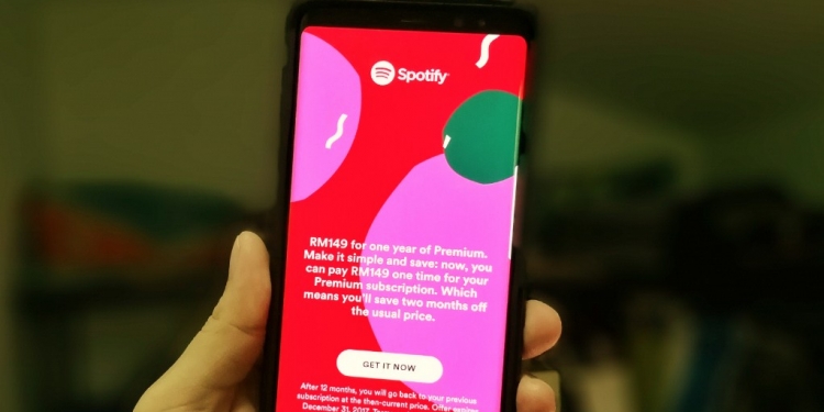 Langgan Spotify Premium setahun pada harga 10 bulan sahaja.