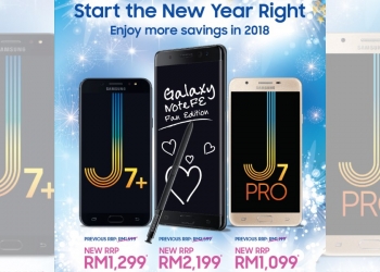 Samsung potong harga tiga model telefon pintar di tahun baru 2018