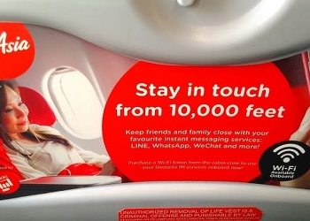 AirAsia Sedia WiFi Percuma Untuk Anda Whatsapp Di Awan