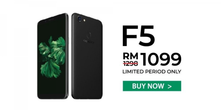 OPPO bagi 3 hari untuk beli OPPO F5 dengan diskaun RM199
