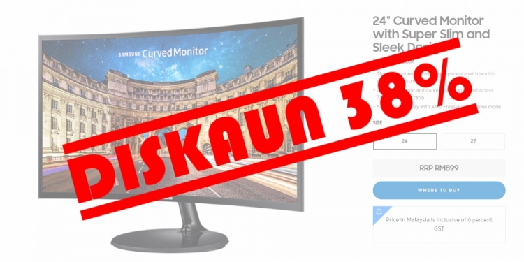 Monitor lengkung Samsung murah RM341 dari biasa