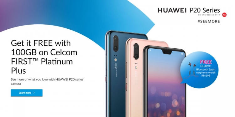 Huawei P20 boleh dapat percuma dengan tawaran Celcom FIRST