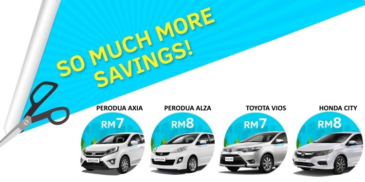 Diskaun hingga 50% untuk sewa kereta SOCAR bulan Jun