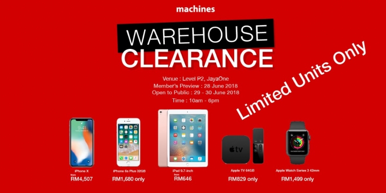 Jualan perabis gudang Machines kembali dengan peranti Apple lebih murah dari biasa