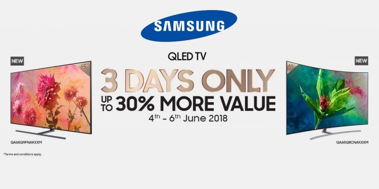 Tempah awal TV QLED Samsung dan pilih 1 dari 3 hadiah yang disediakan