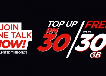 Tambah nilai RM30 di TuneTalk dan terima sehingga 30GB data