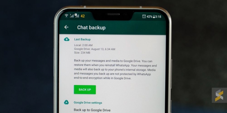 Google Drive Sedia Kuota Percuma Khas Untuk Backup WhatsApp Anda