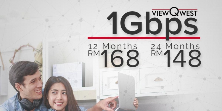 Internet 1Gbps di ViewQwest serendah RM148 sebulan