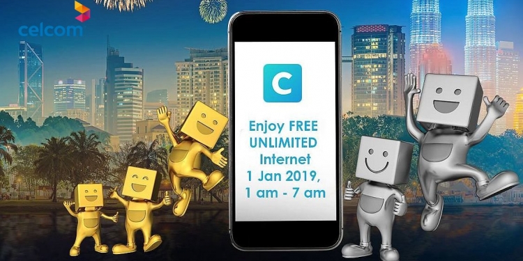 Celcom bagi internet tanpa had percuma sempena Tahun Baru 2019