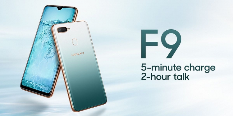 Warna terbaru OPPO F9 hadir dalam gabungan hijau, putih dan emas