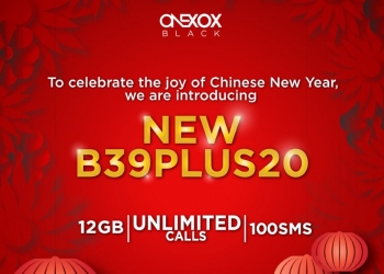 OneXOX Black dengan Pembaziran Sifar kini ditawarkan dengan 12GB data dan panggilan tanpa had