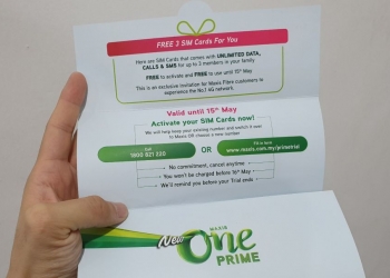 3 Kad SIM tanpa had data, panggilan dan SMS percuma untuk pengguna Maxis Home Broadband