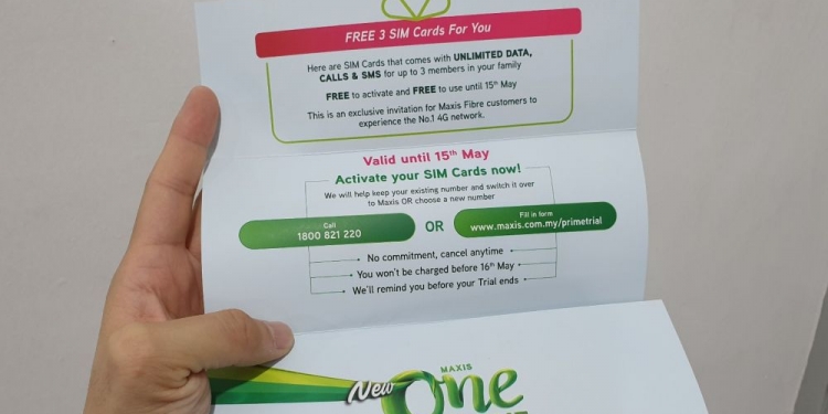 3 Kad SIM tanpa had data, panggilan dan SMS percuma untuk pengguna Maxis Home Broadband