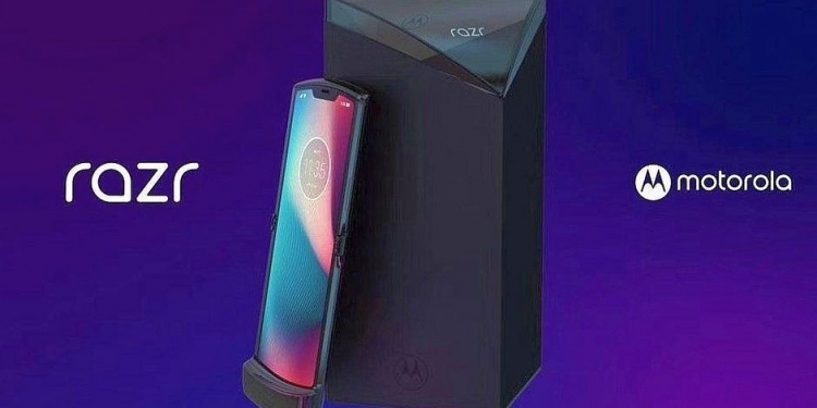 Gambaran telefon boleh lipat Motorola Razr seisi kotak