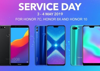 Caj buruh & pelindung skrin percuma untuk Honor 7X, Honor 8X & Honor 10 di Hari Servis Honor