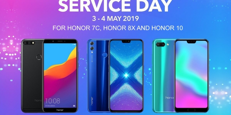 Caj buruh & pelindung skrin percuma untuk Honor 7X, Honor 8X & Honor 10 di Hari Servis Honor