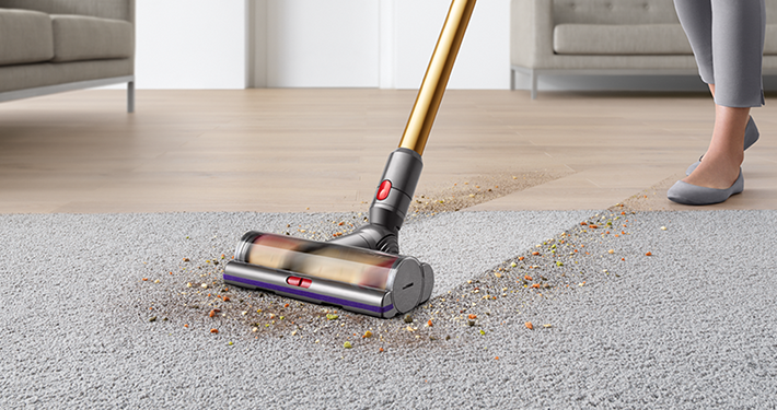 Pembersih vakum ini miliki paparan LCD sebab ianya terlalu canggih