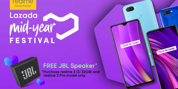 Harga murah, hadiah percuma dan jaminan 2 tahun untuk telefon Realme di Lazada pada 12 Julai