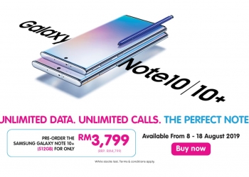 Tempahan Galaxy Note 10+ 512GB di Yes 4G hanya RM3799