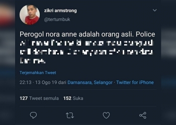 Memandai-Mandai Dalam Kes Nora Quoirin, Pemilik Akaun Twitter Ini Dihadapkan Ke Mahkamah