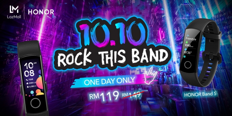 Diskaun 20% untuk Honor Band 5 selama 24 jam pada 10.10