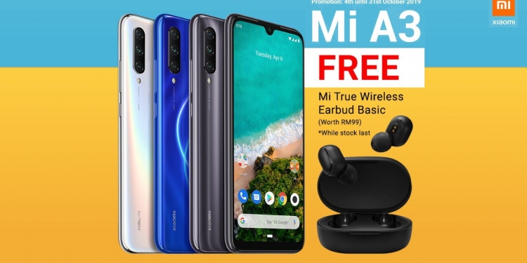 Beli Mi A3 sekarang percuma fon kepala wayarles
