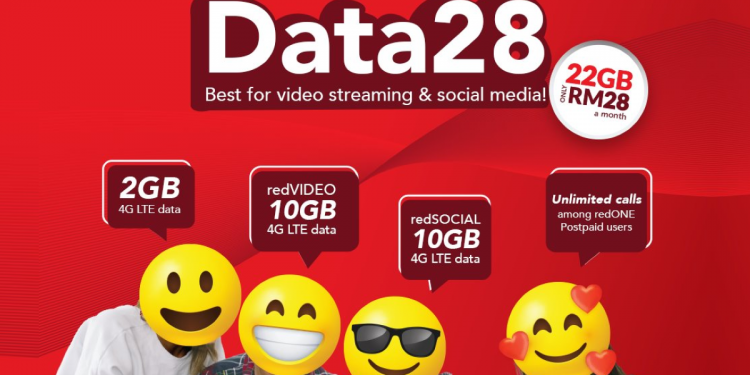 Hanya RM28/bulan untuk 22GB data dengan RedOne Data28