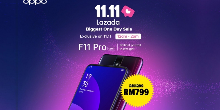 PROMO: Rebut baucer dan diskaun eksklusif Oppo F11 Pro pada 11.11