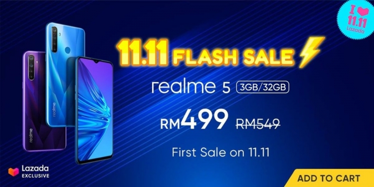 Realme tawar telefon pada harga serendah RM269 sempena 11.11 Lazada Sale