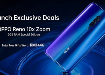 Terima hadiah percuma bernilai RM1,446 apabila menempah Oppo Reno 10x Zoom 12GB