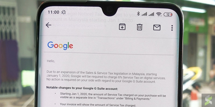 Google mula menghantar notis Cukai Digital bermula 1 Januari 2020