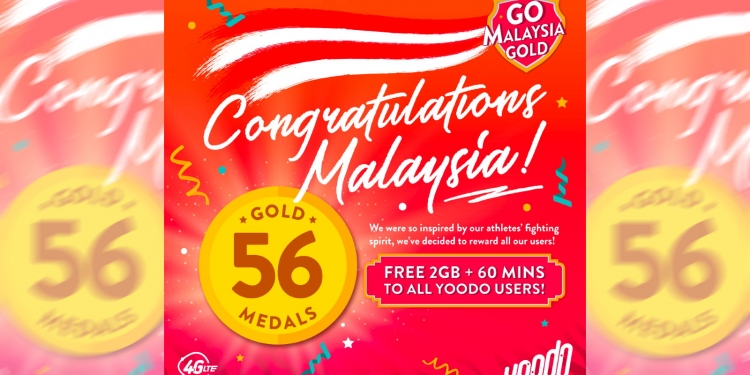 Yoodo bagi 2GB data & 60 minit percuma sempena kejayaan atlet sukan SEA Malaysia