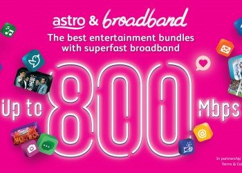 Astro Broadband kini menawarkan internet tanpa had berkelajuan 300mbps, 500Mbps dan 800Mbps