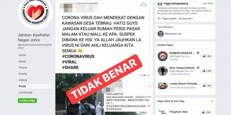 Desa Tebrau Bebas Coronavirus, Menurut Jabatan Kesihatan Johor