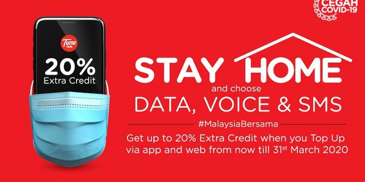 20% kredit ekstra apabila tambah nilai TuneTalk sehingga 31 Mac