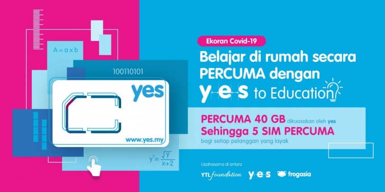 Semua murid sekolah boleh dapatkan 40GB data percuma dari Yes 4G