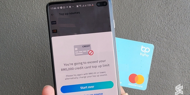 BigPay kurangkan had tambah nilai kad kredit kepada separuh