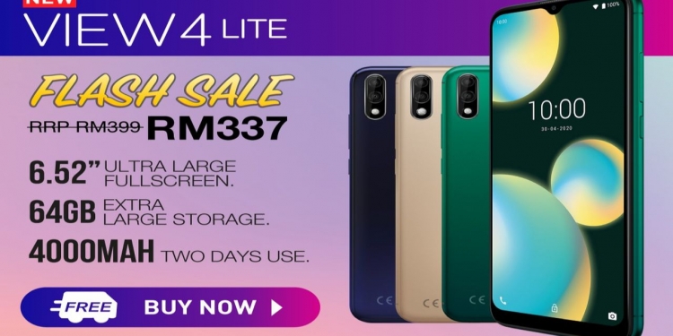 Dapatkan Wiko View4 Lite 64GB pada harga RM 337 di jualan kilat Lazada