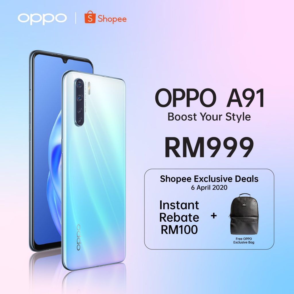 Warna baru Oppo A91 dilancar 6 April dengan diskaun RM100 dan hadiah