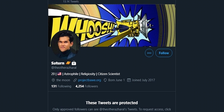 Kenapa “Penerima” Biasiswa NASA Ini Private-kan Akaun Twitternya?