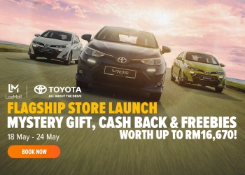 Toyota kini boleh di beli di Lazada, anda berpeluang dapat pulangan tunai dan hadiah percuma untuk tempahan sehingga 24 Mei