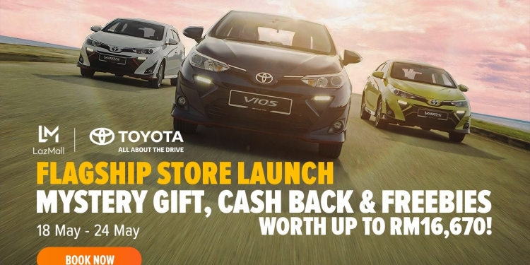 Toyota kini boleh di beli di Lazada, anda berpeluang dapat pulangan tunai dan hadiah percuma untuk tempahan sehingga 24 Mei