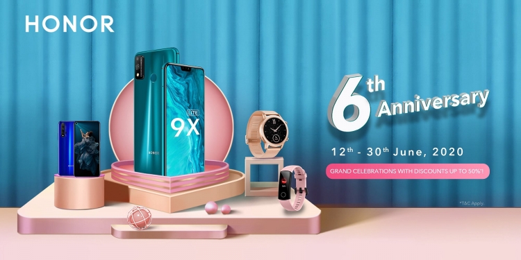 Honor 20 Pro hanya RM696 di jualan kilat ulangtahun ke-6 Honor