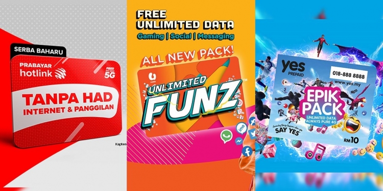 Perbandingan pelan Internet tanpa had Hotlink vs. U Mobile vs. Yes 4G