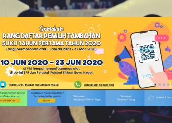 Semakan Rang Daftar Pemilih Tambahan Q1 2020 dibuat menggunakan kod QR