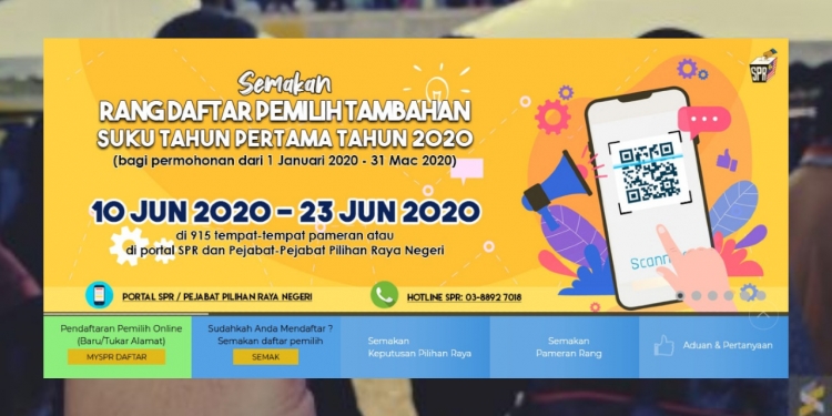 Semakan Rang Daftar Pemilih Tambahan Q1 2020 dibuat menggunakan kod QR
