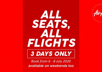 Promosi tambang harga tetap AirAsia dari RM88 sehala selama 3 hari sahaja