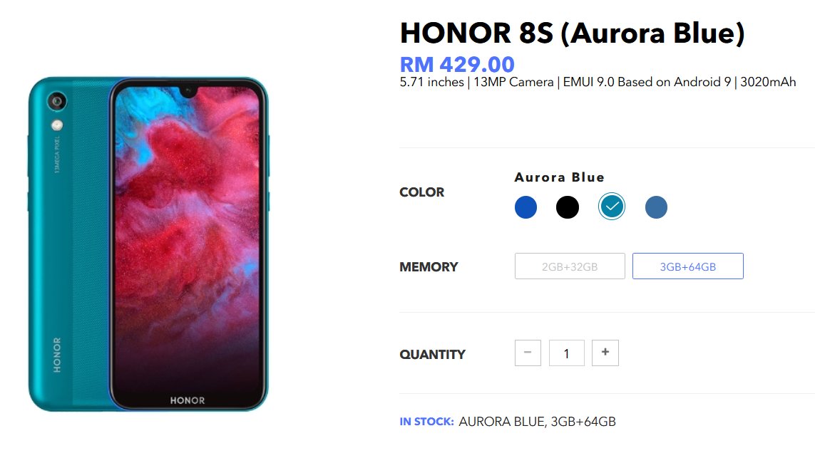 harga honor 8s